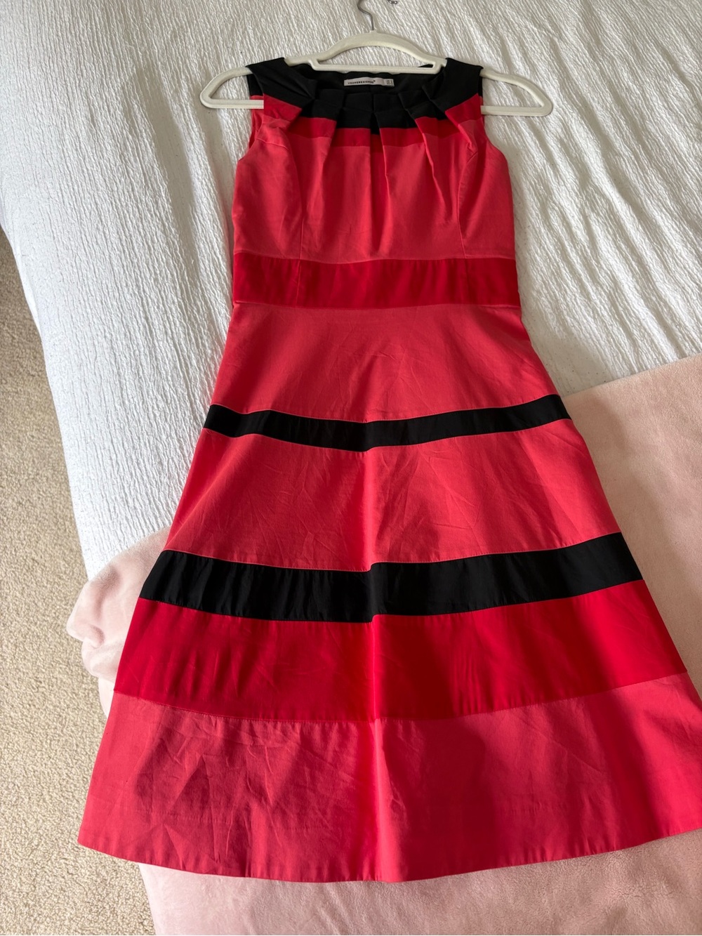 Women's Red and Black Striped A-Line Skirt
